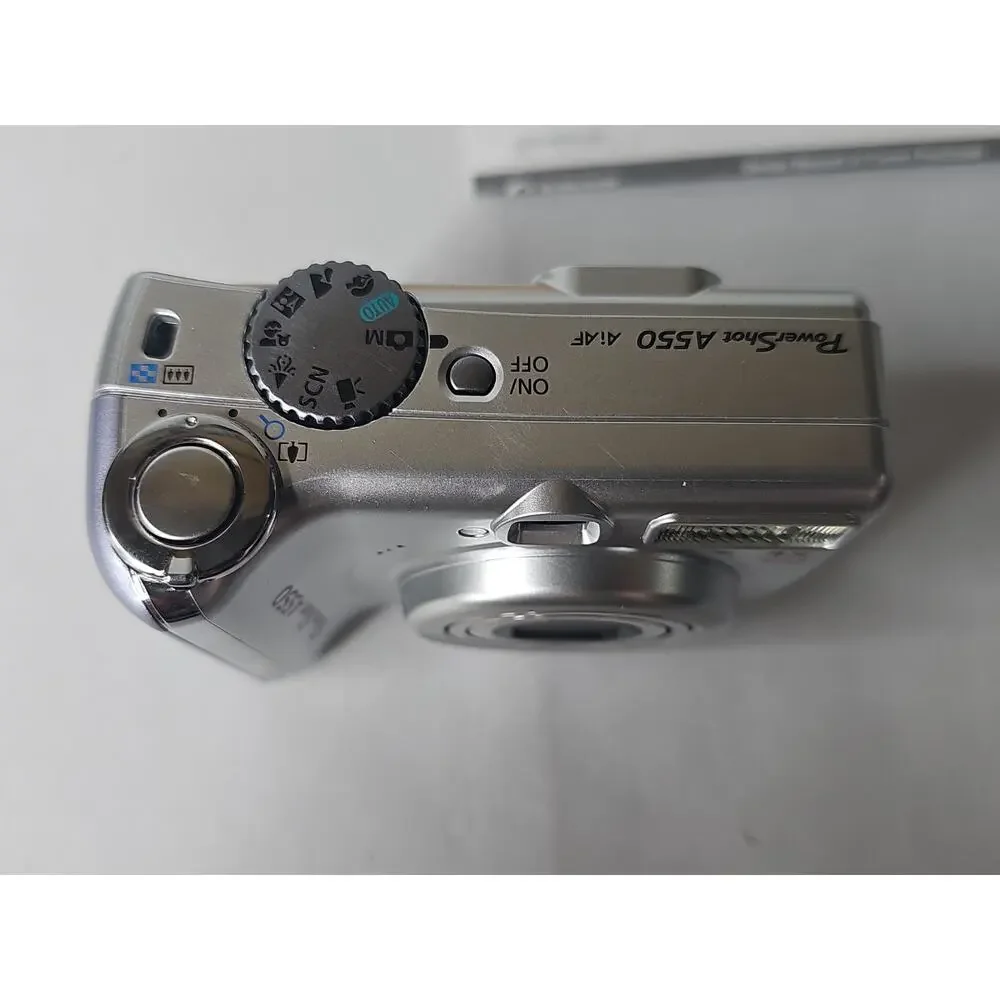 Canon PowerShot A550 7.1MP Digital Camera In Box - Silver TESTED